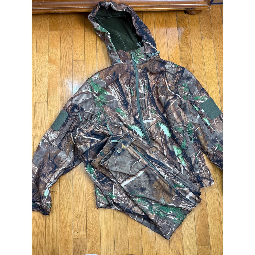 New View Mens Camouflage Hunting Jacket and Pants Set Softshell Fleece‎ Lined S